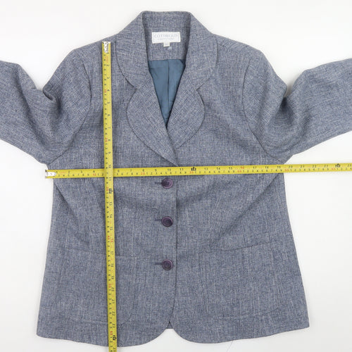 Cotswold Collections Women Blue Size 14 Classic Blazer Jacket