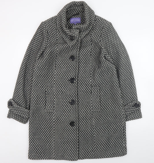 Autonomy Women Grey Mid-Length Wool Blend Button Overcoat Size 16