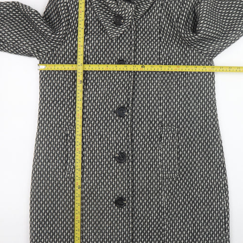 Autonomy Women Grey Mid-Length Wool Blend Button Overcoat Size 16
