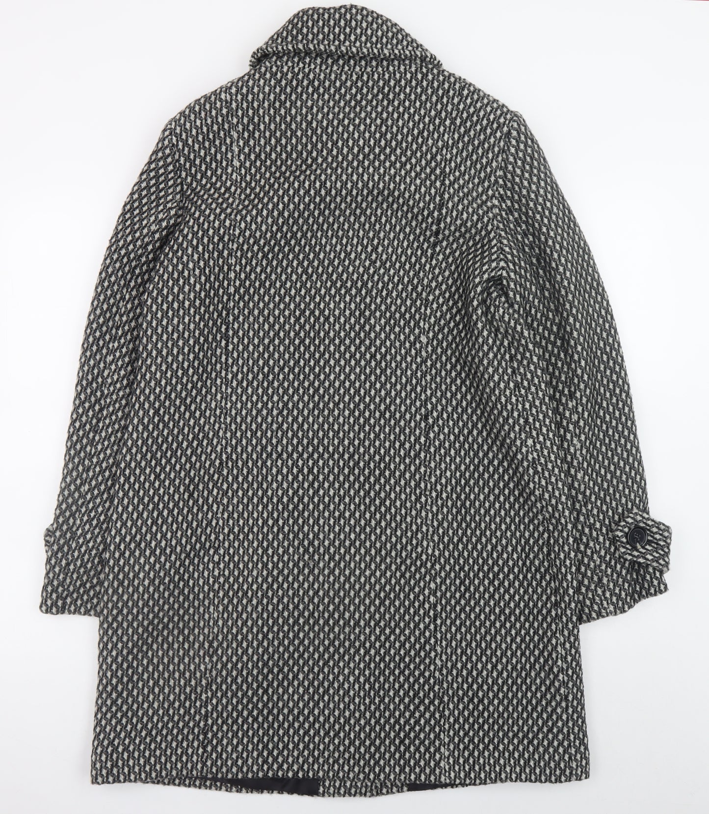 Autonomy Women Grey Mid-Length Wool Blend Button Overcoat Size 16