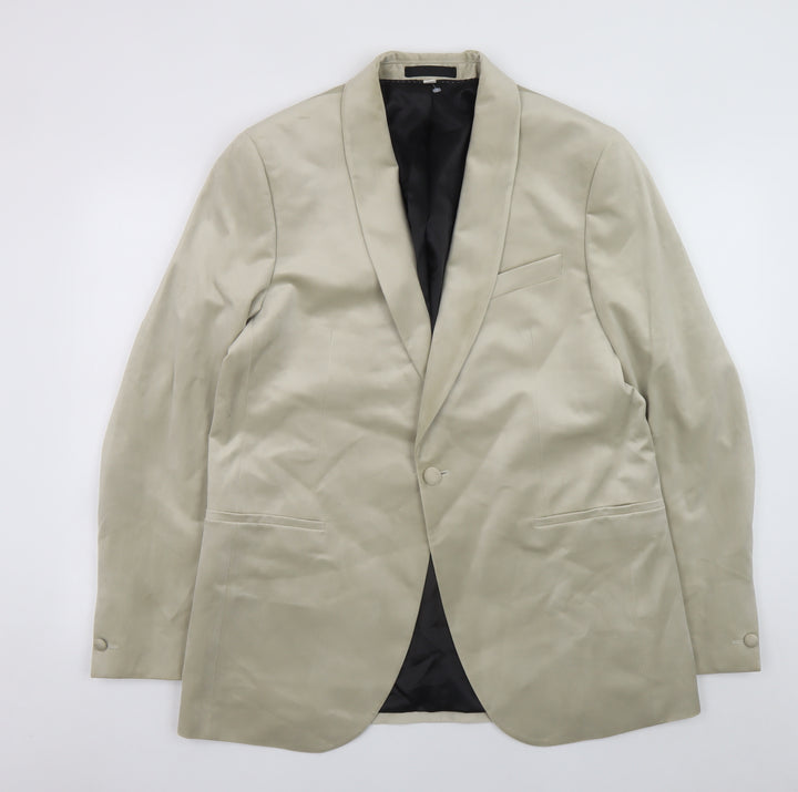 Marks and Spencer Men’s Beige XL Blazer Long Length Shawl Collar