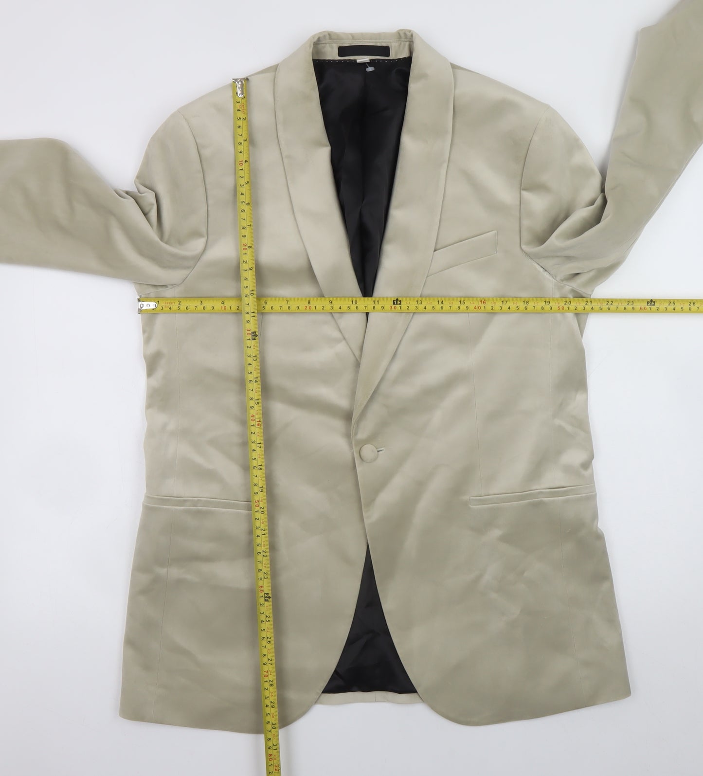 Marks and Spencer Men’s Beige XL Blazer Long Length Shawl Collar