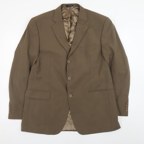 Tom English Men's Brown Wool Blend 42R Classic Blazer Jacket