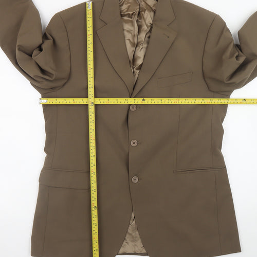 Tom English Men's Brown Wool Blend 42R Classic Blazer Jacket