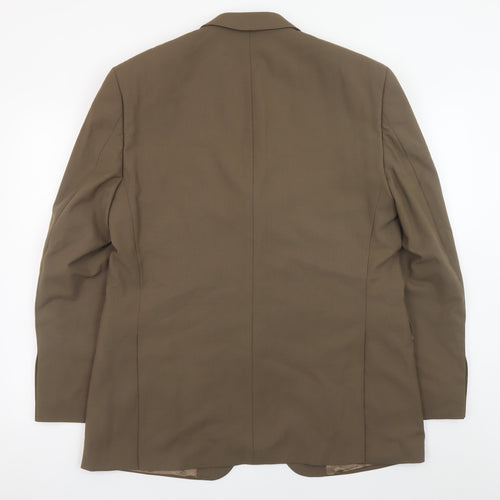 Tom English Men's Brown Wool Blend 42R Classic Blazer Jacket