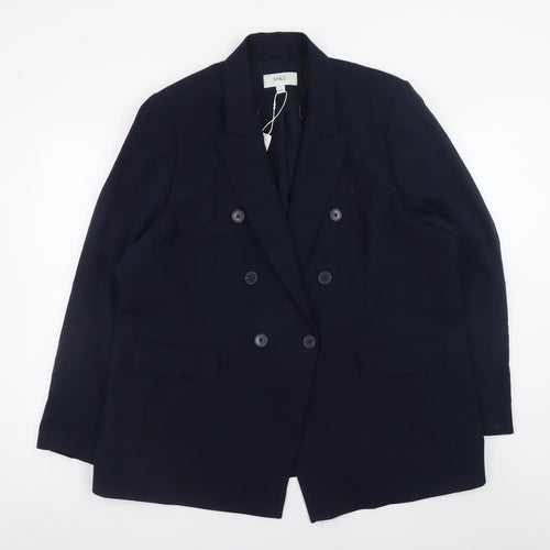 Marks and Spencer Womens Blue Size 22 Double Breasted Blazer Jacket