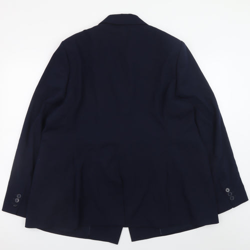 Marks and Spencer Womens Blue Size 22 Double Breasted Blazer Jacket