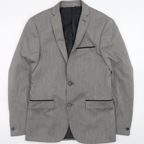 Women's Grey Regular Fit Blazer Jacket Size 10 Formal Workwear