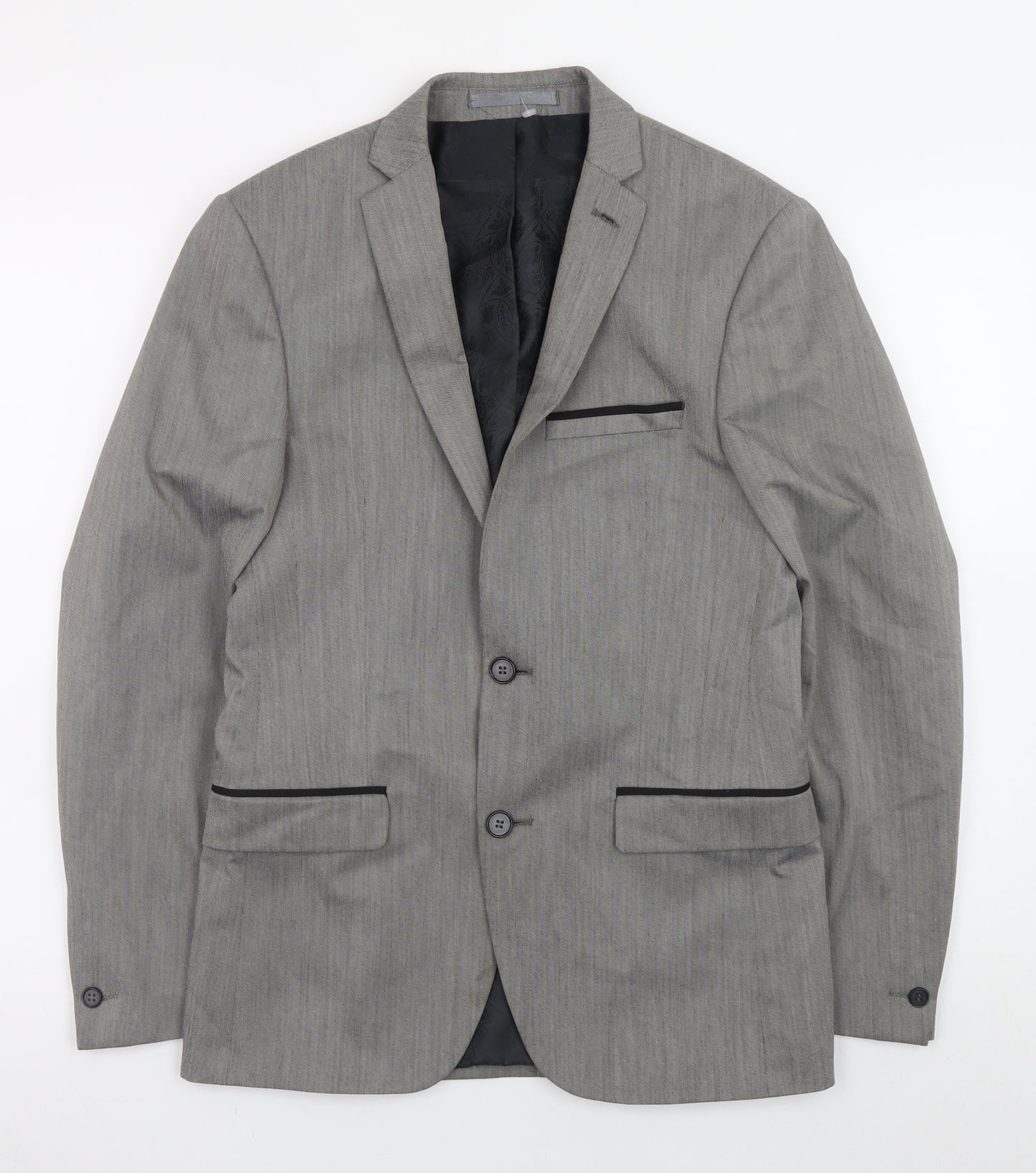 Women's Grey Regular Fit Blazer Jacket Size 10 Formal Workwear