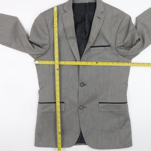 Women's Grey Regular Fit Blazer Jacket Size 10 Formal Workwear