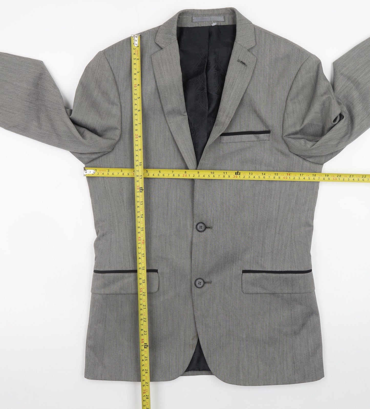 Women's Grey Regular Fit Blazer Jacket Size 10 Formal Workwear