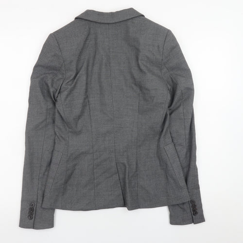 H&M Womens Grey Slim Fit Blazer Jacket Size 8