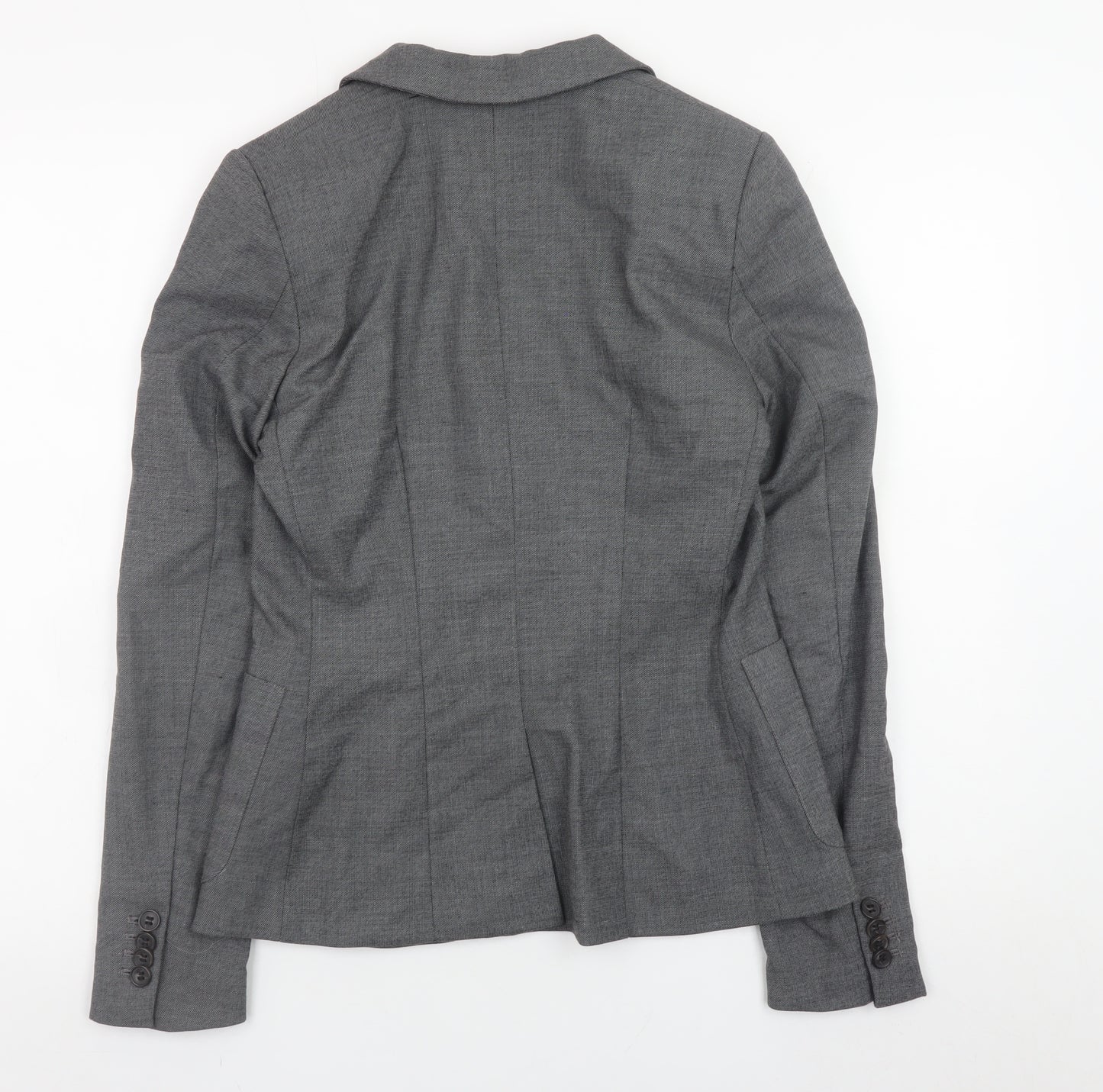 H&M Womens Grey Slim Fit Blazer Jacket Size 8