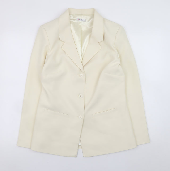 Damart Women’s Ivory Polyester Lined Blazer Size 12