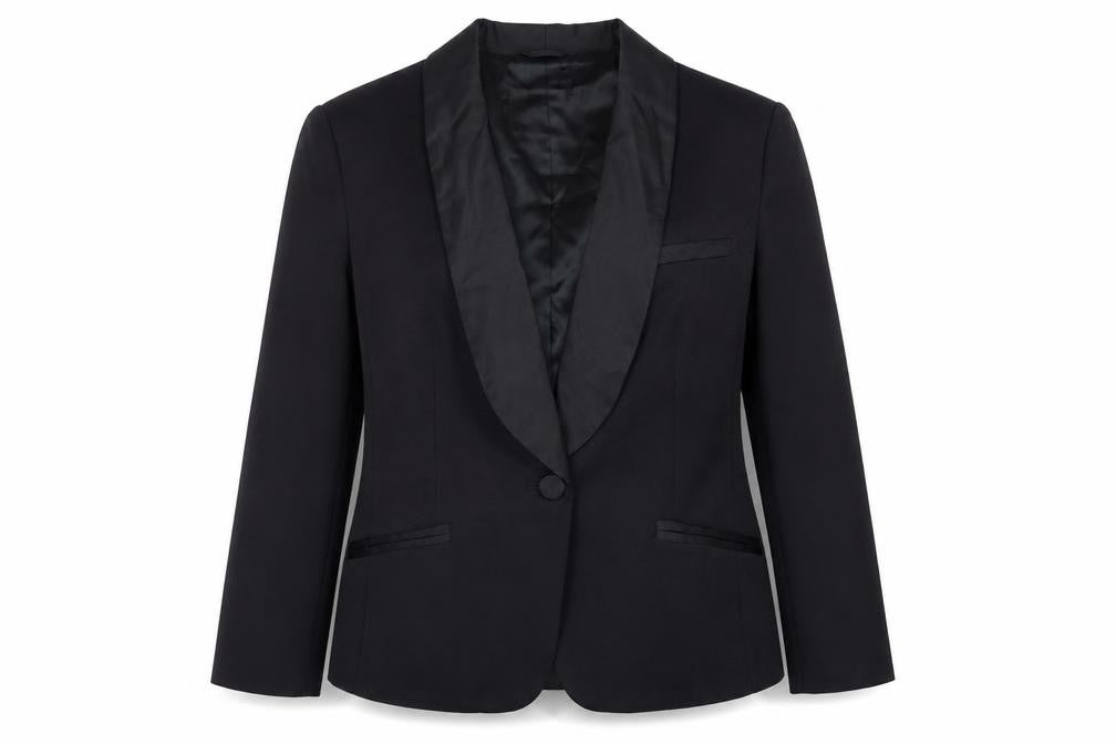 Front view of Birger et Mikkelsen Women’s Black Wool Blend Blazer, size UK 12