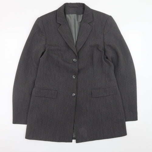 Dorothy Perkins Women Grey Size 12 Blazer Jacket Formal Workwear