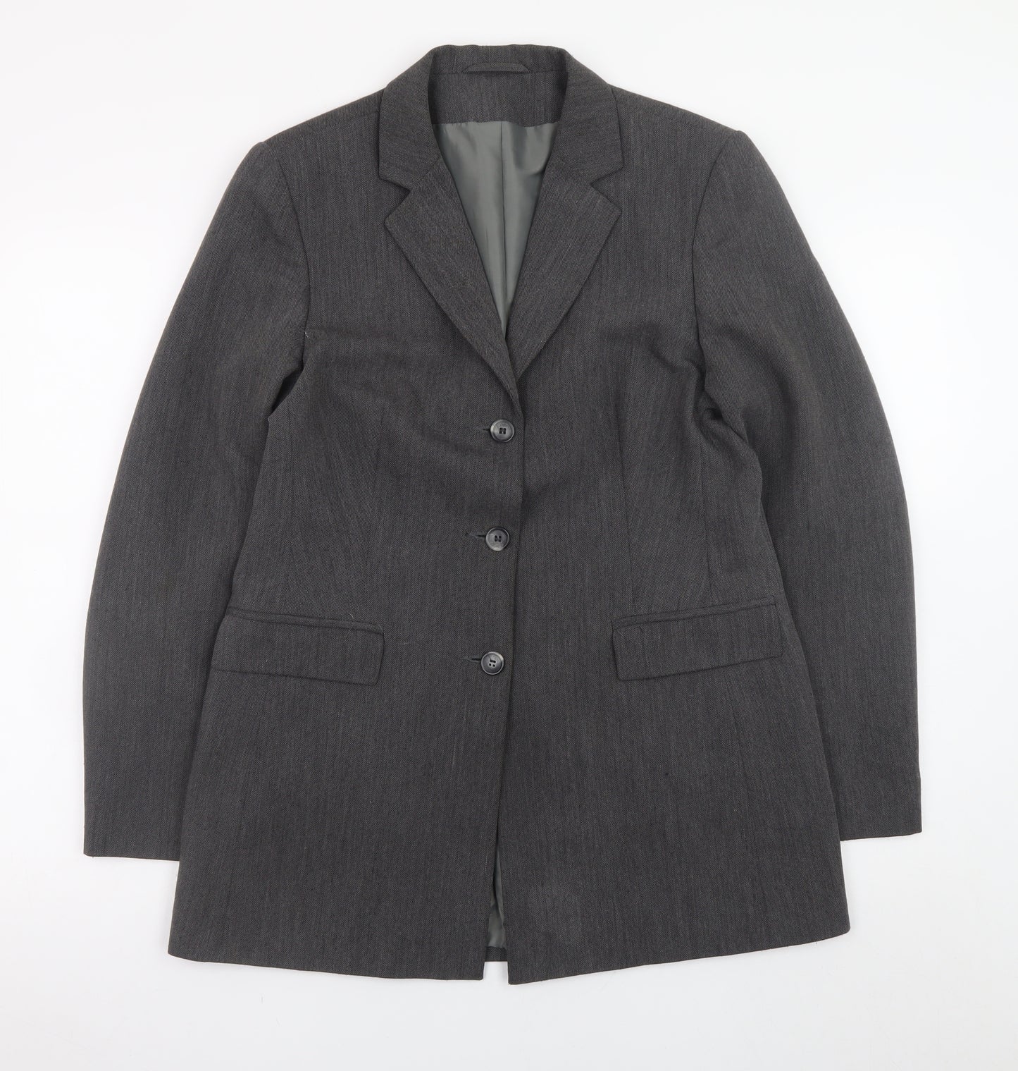 Dorothy Perkins Women Grey Size 12 Blazer Jacket Formal Workwear