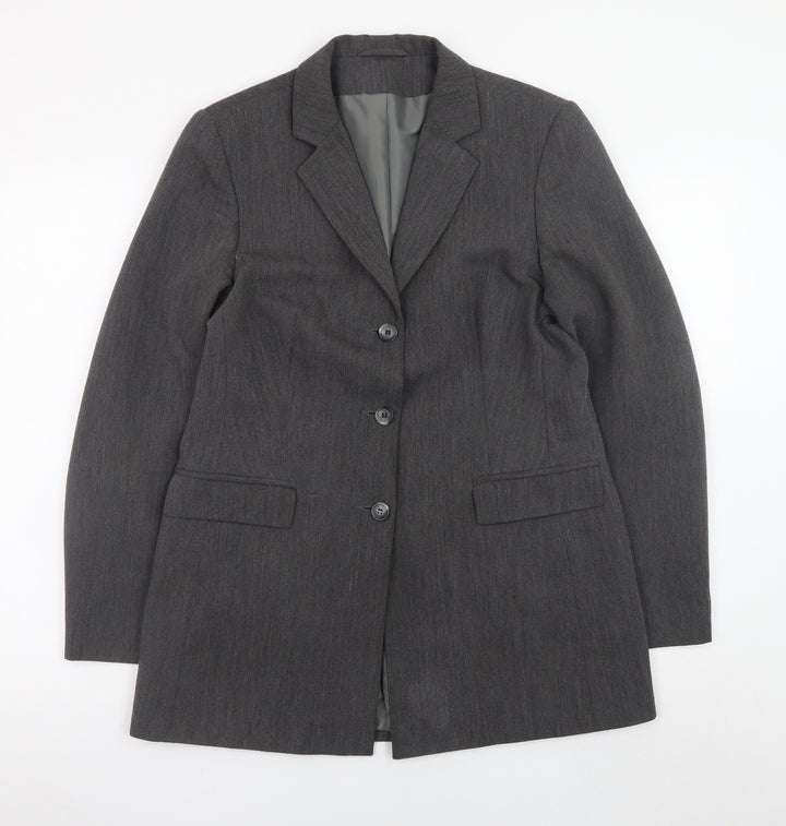 Dorothy Perkins Women Grey Size 12 Blazer Jacket Formal Workwear