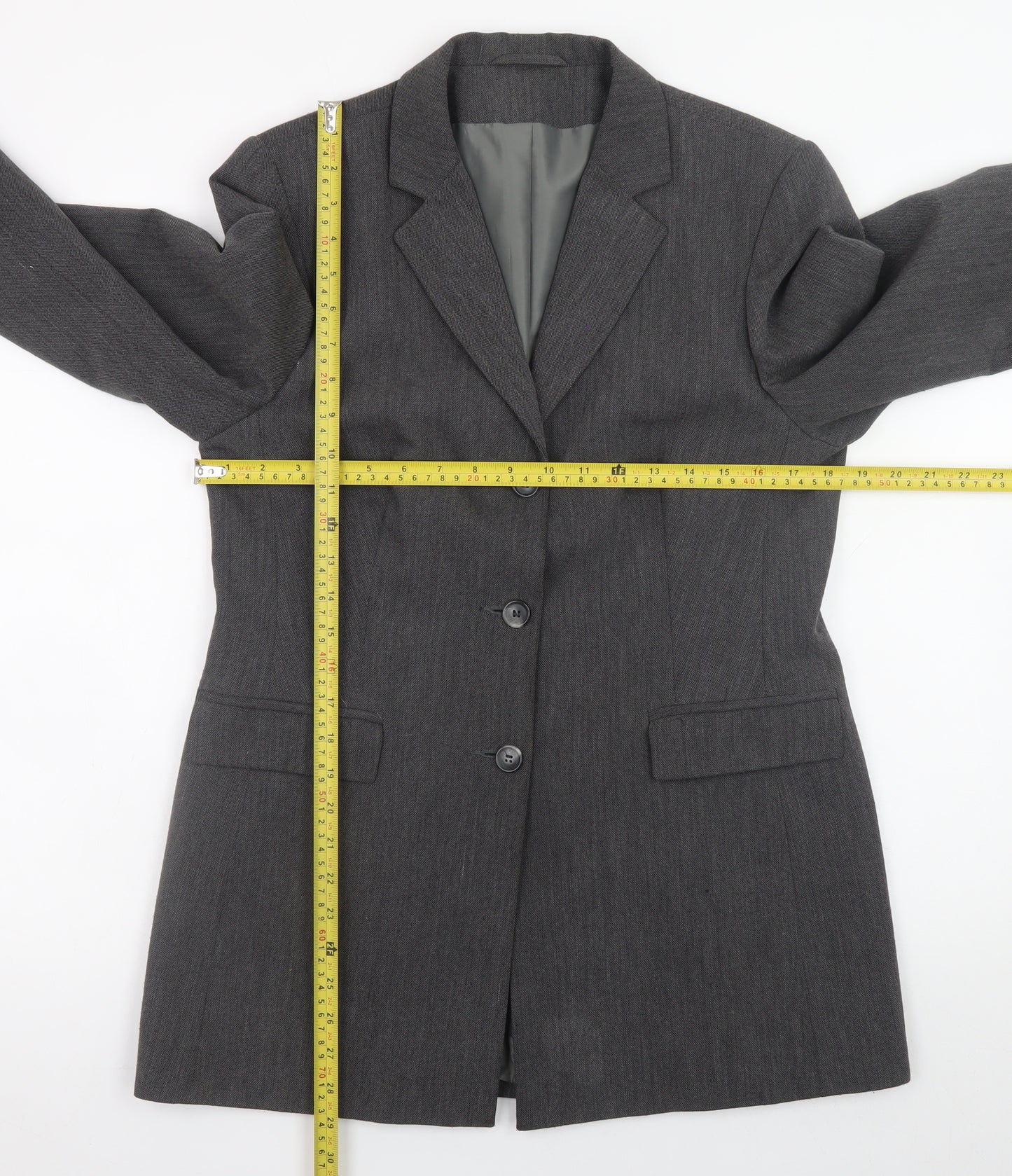Dorothy Perkins Women Grey Size 12 Blazer Jacket Formal Workwear