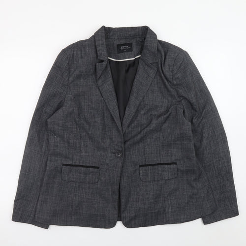 Papaya Women's Grey Check Blazer Jacket Size 18 Smart Workwear