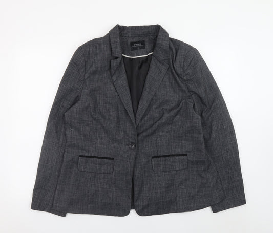 Papaya Women's Grey Check Blazer Jacket Size 18 Smart Workwear
