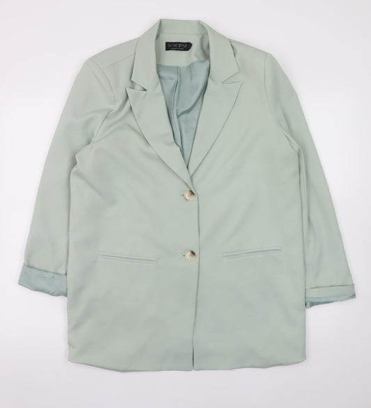 In The Style Women's Mint Green Blazer Jacket UK 14 Polyester Blend