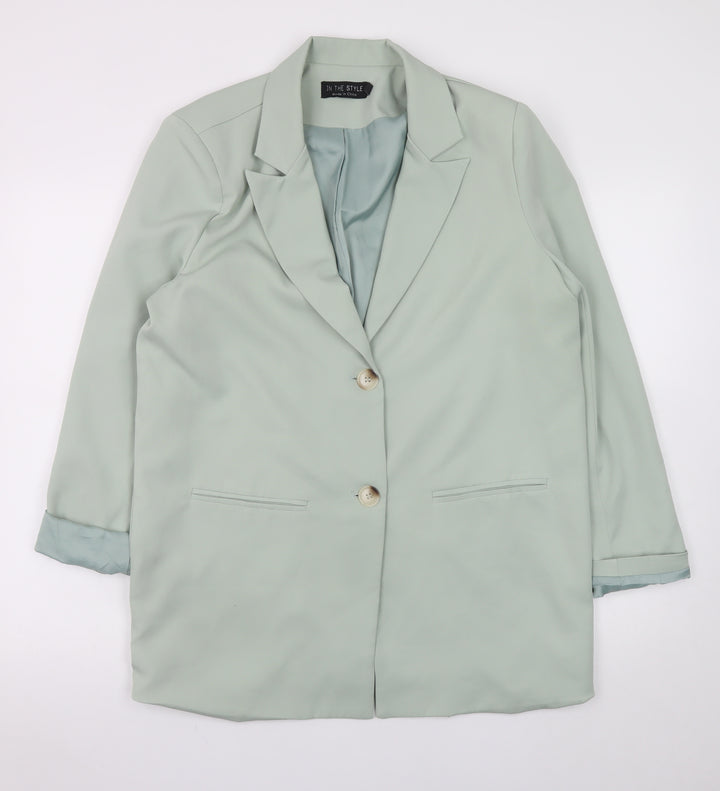 In The Style Women's Mint Green Blazer Jacket UK 14 Polyester Blend