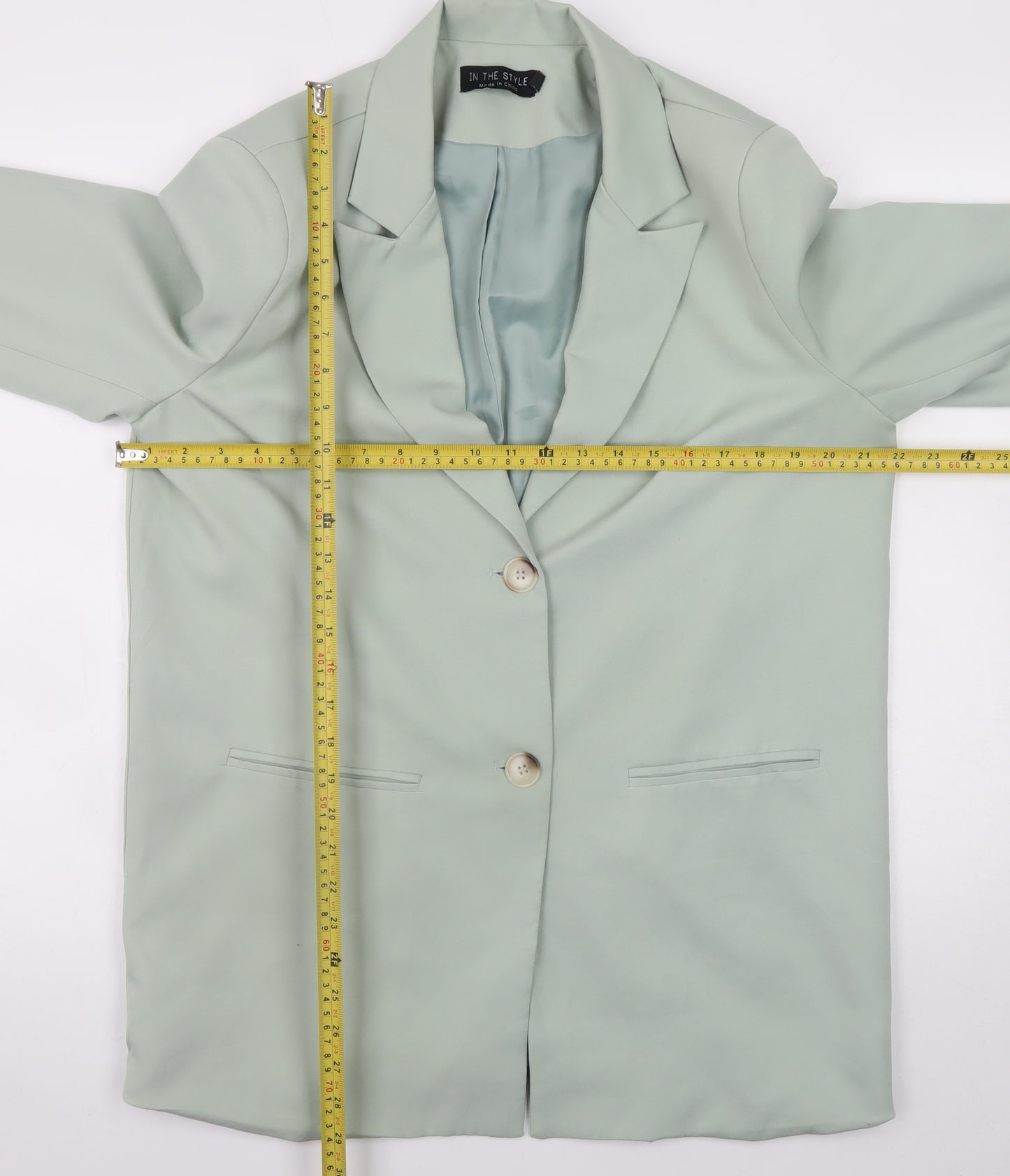 In The Style Women's Mint Green Blazer Jacket UK 14 Polyester Blend