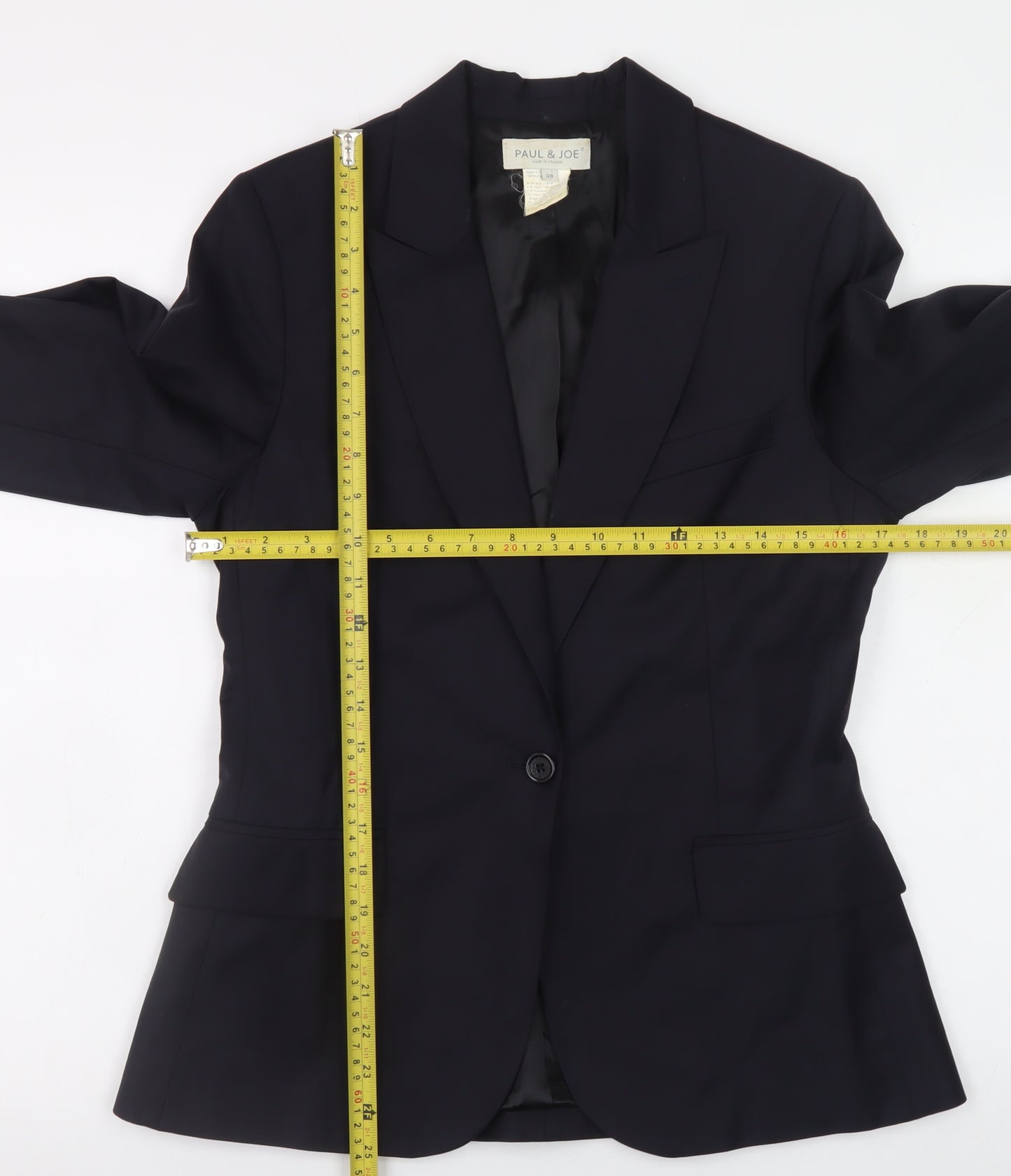 Paul & Joe Women's Black Wool Blazer Size 10 Classic Work Jacket