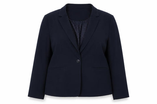 Front view of Dorothy Perkins Women’s Blue Blazer, size UK 16, Regular Fit Work Jacket