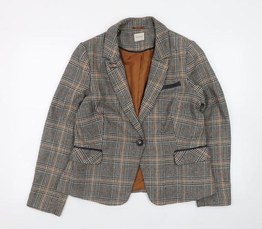 George Women’s Brown Check Tweed Blazer Jacket UK 16 Regular