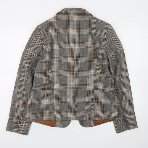 George Women’s Brown Check Tweed Blazer Jacket UK 16 Regular