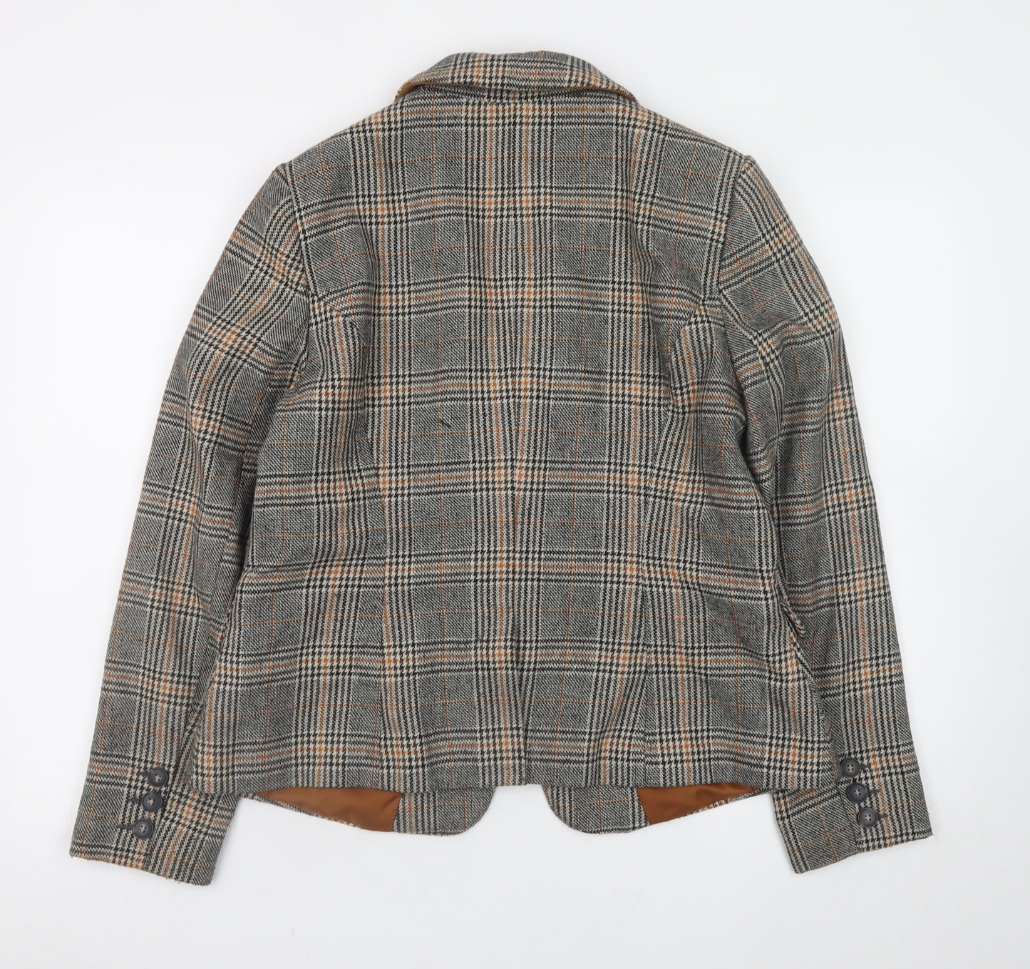George Women’s Brown Check Tweed Blazer Jacket UK 16 Regular
