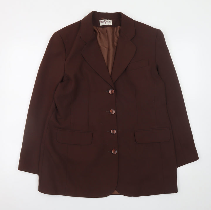 Bon Marché Women's Brown Size 16 Blazer Jacket Smart Workwear