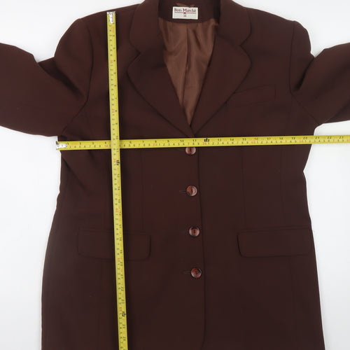 Bon Marché Women's Brown Size 16 Blazer Jacket Smart Workwear
