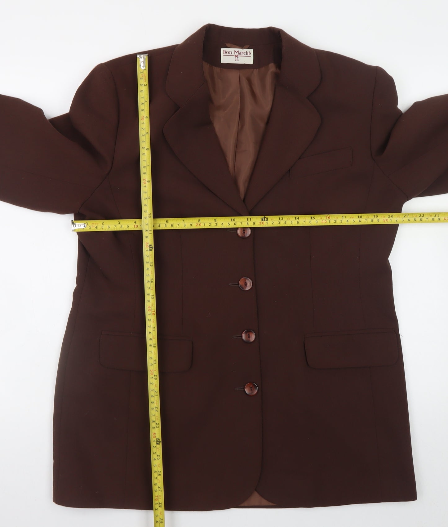 Bon Marché Women's Brown Size 16 Blazer Jacket Smart Workwear
