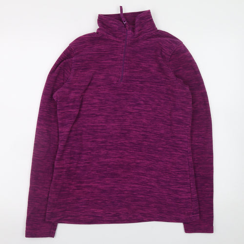 Mountain Warehouse Womens Purple 1/2 Zip Fleece Sweatshirt Size 12