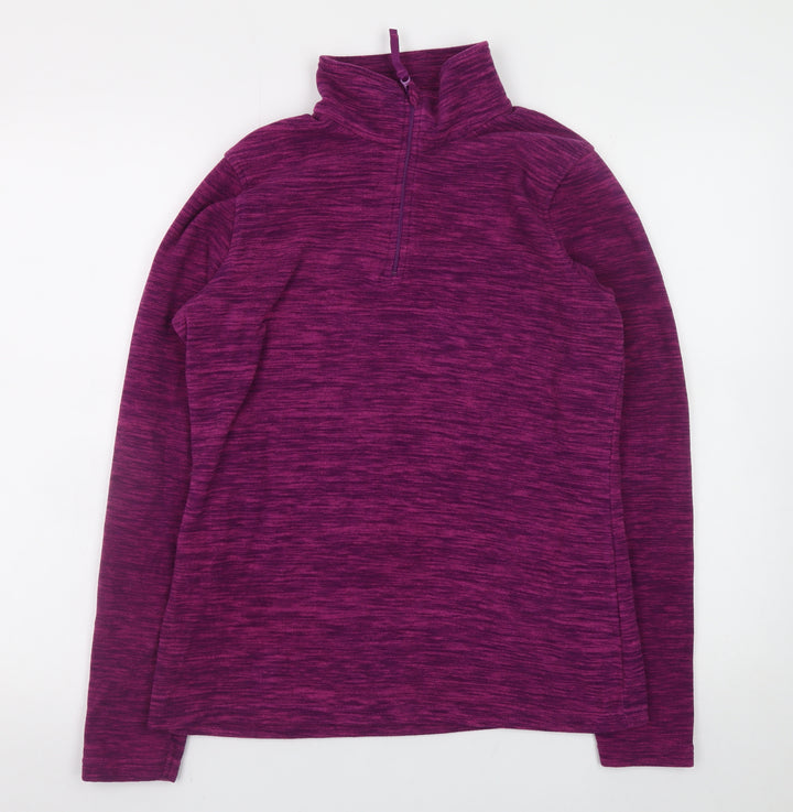 Mountain Warehouse Womens Purple 1/2 Zip Fleece Sweatshirt Size 12