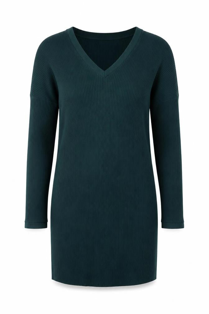 ASOS Women’s Green Size 12 V-Neck Ribbed Bodycon Knit Dress