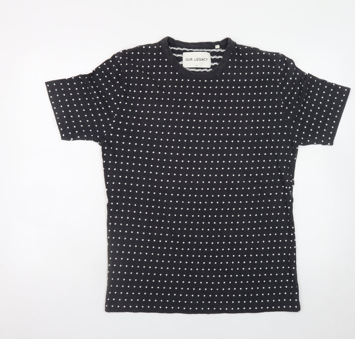 Our Legacy Womens Black Polka Dot Cotton T-Shirt Size 12