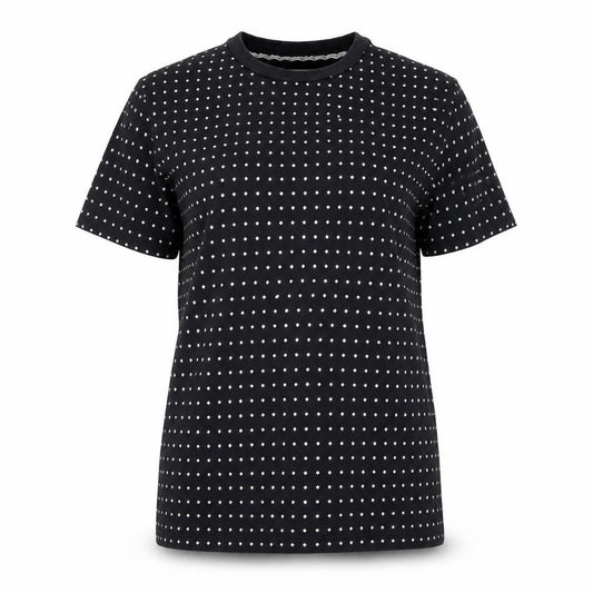 Front view of Our Legacy women’s black polka dot cotton t-shirt, size UK 12