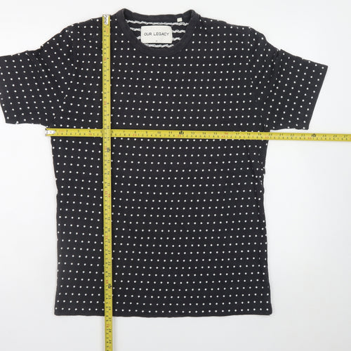 Our Legacy Womens Black Polka Dot Cotton T-Shirt Size 12