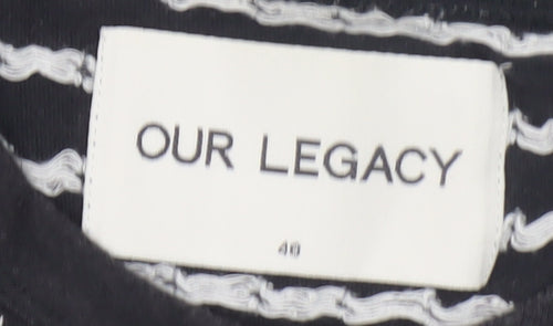 Our Legacy Womens Black Polka Dot Cotton T-Shirt Size 12