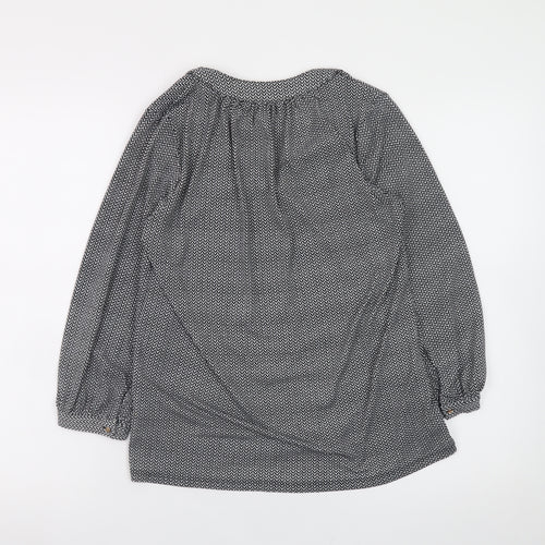 H&M Womens Black Geometric Tunic Blouse Size XS Long Sleeve