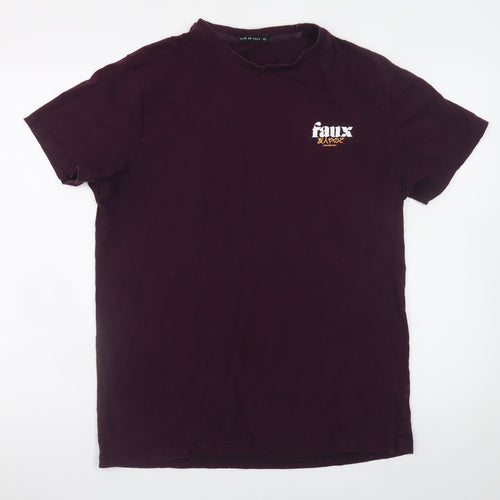 Friend or Faux Men's Purple Graphic Print XL Cotton T-Shirt