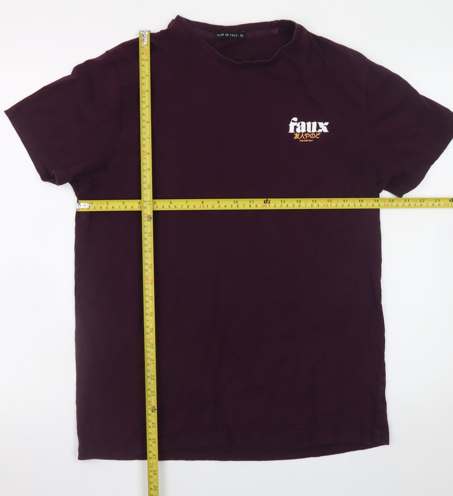 Friend or Faux Men's Purple Graphic Print XL Cotton T-Shirt