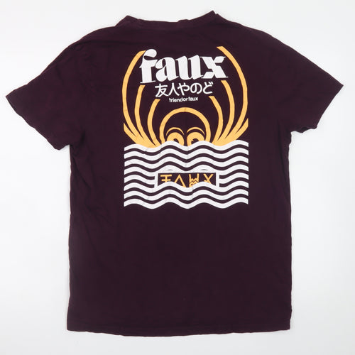 Friend or Faux Men's Purple Graphic Print XL Cotton T-Shirt