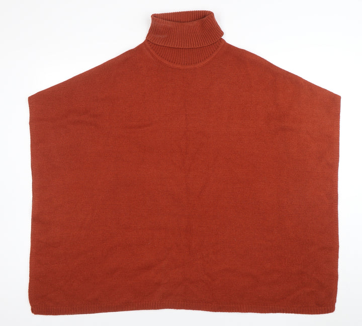 First and I Women’s Brown Roll Neck Knit Cape Jumper One Size