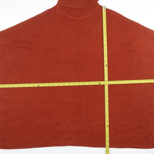 First and I Women’s Brown Roll Neck Knit Cape Jumper One Size