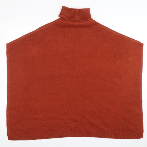 First and I Women’s Brown Roll Neck Knit Cape Jumper One Size